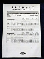 FORD Transit Preisliste
