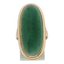 Opulenter Vintage Ring 585 Gold Jade 37 x 18 mm Gr 58 Edelstein Damen R03.5715