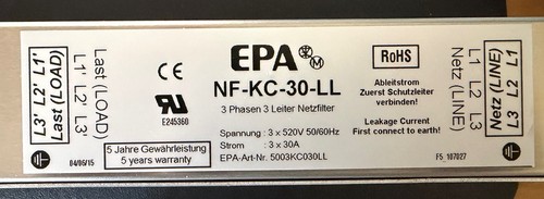 Epa netzfilter 30 ll - epa, nf-kc-30-ll