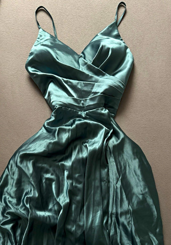 Abendkleid lang satin grün - abendkleid,