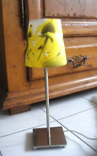 Ikea Tischlampe Lampe Metall Lampenschirm gelb weiß Blumen 46 cm  Leuchtmittel