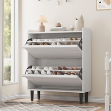 Schuhschrank mit 2 Klappschubladen für Flure und Eingangsbereiche