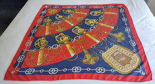 HERMÈS Seidentuch - Cliquetis - rot/marine/gold - 90 x 90 cm
