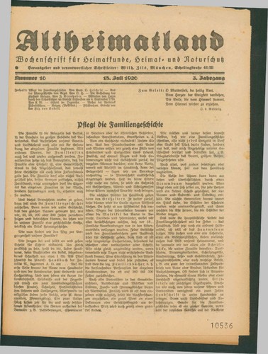 Altheimatland wochenschrift - altheimatland.,
