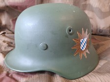 Stahlhelm BGS Bundesgrenzschutz Große Emblem mit Innenfutter Sturmriemen GR. 55