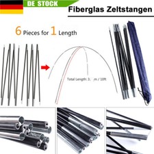 12 Stangen Zeltstangen Fiberglas Teleskopstangen Camping Zelt Zeltgestänge 7mm