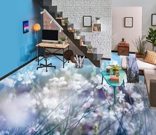 3D Weiße Blumen Q3114