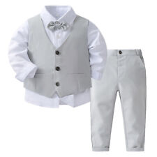 DE Jungen Hochzeit Anzüge Sakkos Gentleman Kinderanzug Weste Hosen Hemd Outfit
