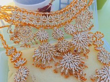 Bollywood Schmuck Set Salwar Kameez Indische Kleidung Kleid Sari Kette Ohrringe