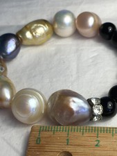 Einzigartiges echtes Perlen-Onyxarmband Naturperlen + Salzwasserperlen