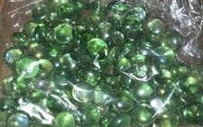 Deko, Nuggets Glasnuggets, Muggelsteine, Dekomaterial grün für Schalen und Vasen