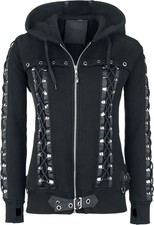 Banned Alternative Kapuzenjacke Damen Corset Hoodie schwarz Punk, Rockwear