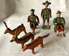 Grulich  Erzgebirge  ? antike geschnitzte Holzfiguren ca. 10 cm