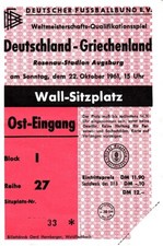 22.10.61 Ticket Länderspiel