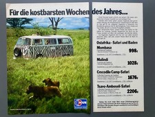Neckermann Reisen VW T2 Bus Zebra Oldtimer Bulli 1977 Vintage Ad Werbung Reklame