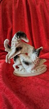 paar spielende Windhunde Barsois ,vintage Porzellanfiguren"Art-deco"Germany