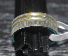 Ring 2 Gold Rillen / Modeschmuck Silberfarben 18 mm Adventskalender Edelstahl