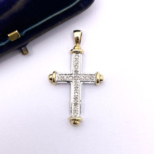 9kt Gold Diamant Kreuz