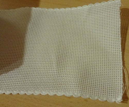 Stickband aidastoff weiß mit - stickband,