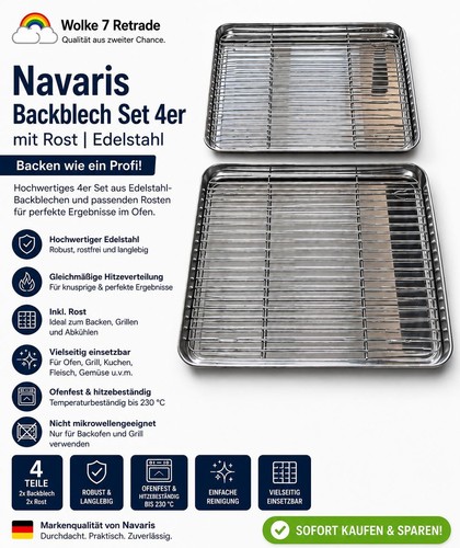 Edelstahl backblech 4er set - backblech,