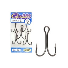 Gamakatsu Double 21 Hooks Black Zwillingshaken 5 Stk. Zwilling Haken Doppelhaken