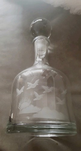 Karaffe glas mit jagdmotiven - karaffe,