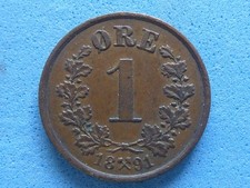 1363) Norwegen 1 Erz 1891