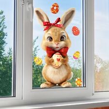 Fensterbild Osterhase mit Ostereier Fensteraufkleber Fenster Sticker Ostern