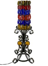 60er 70er Jahre Brutalistische Stehlampe Eisen & Glas Stehleuchte Mid Century