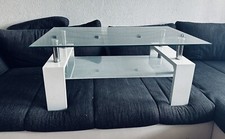 couch tisch weiß mit glas