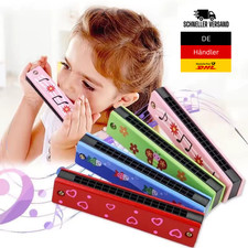 🎵 Kinder Holz-Mundharmonika 16-Loch Musikspielzeug Lerninstrument Geschenk