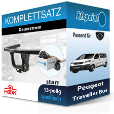 Für Peugeot Traveller Bus 16- HOOK Anhängerkupplung starr + 13polig E-Satz neu