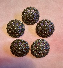 5 alte filigrane Knöpfe, 835er Silber für Trachtenweste, Dirndl oder Bluse