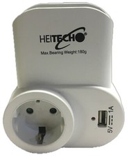 Heitech Steckdose mit USB Anschluss & Handyhalterung