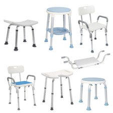 Badhocker Duschhocker höhenverstellbarer Badehilfe Balkon Duschsitz bis 136kg