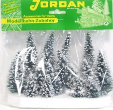 Spur H0/N Jordan Modellbau  [43A] Modell-Schnee-Tannen weiß beflockt 4-12cm 15 S