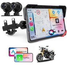 5" Motorrad GPS Navi Wireless CarPlay Android Auto mit Dual-Kameras & TPMS GPS