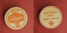 Schaefer Beer roter Kreis Brauerei Bierdeckel Bier