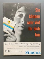 Simona Filter Cigarette Simon Arzt 60s retro 1961 Vintage Ad Werbung Reklame