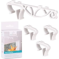 Innoperform Sternhalter Fenster weiß mit Kabelführung 3 Clips, Advent