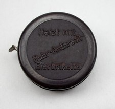 Werbemaßband Ruhr Anthrazit Eierbriketts Rollmaß Ruhrpott Kohle Bakelit