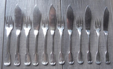 WELLNER  Fischbesteck - Augsburger Faden - Silb. 90 - 6 Pers. -