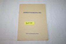 Arbeitsordnung VEB Textilreinigung Riesa DDR 1978 Anlage Arbeitszeitplan