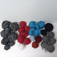 Wolle Konvolut 2 kg Wollpaket Handarbeit Stricken Hekeln Rot Grau Schwarz Blau