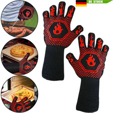 2x 800°C Grillhandschuhe Feuerfest Schutzhandschuhe Ofenhandschuh Hitzebeständig