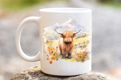 Schöne hochlandkuh tasse - hochlandkuh,