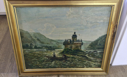 ölgemälde antik burg - Ölgemälde,