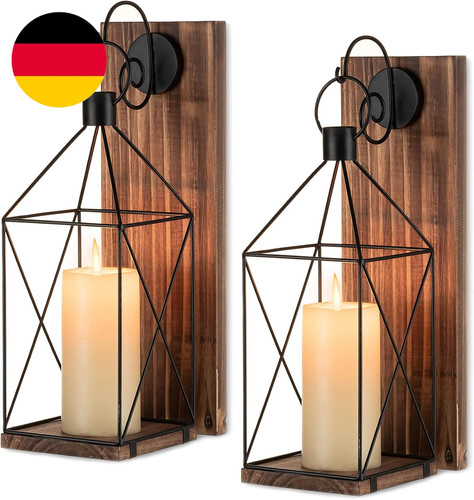 Holz wandkerzenhalter - holz,