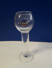 Glas Stamper Aquavit Linie 0,2cl H 14cm D 5cm gebraucht