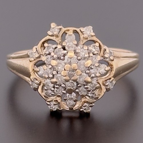 Cluster ring gelbgold - 9,